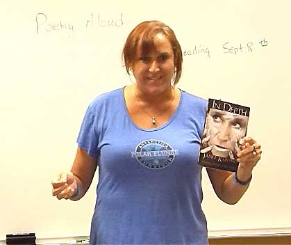 Janet with In Depth at Poetry Aloud 8/25/18