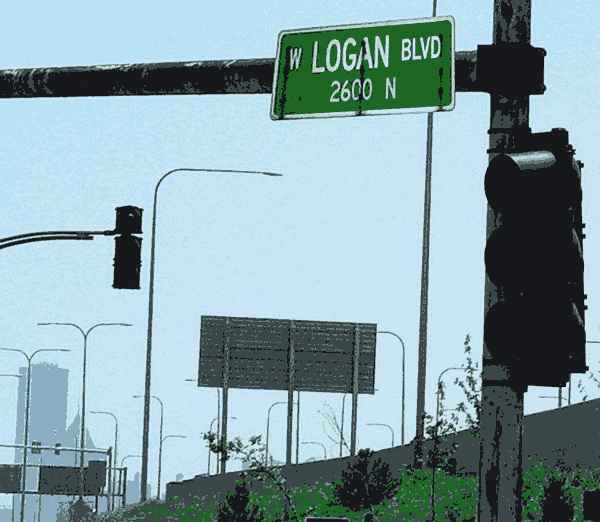 Logan Blvd street sign, image copyright © 2006-2018 Janet Kuypers