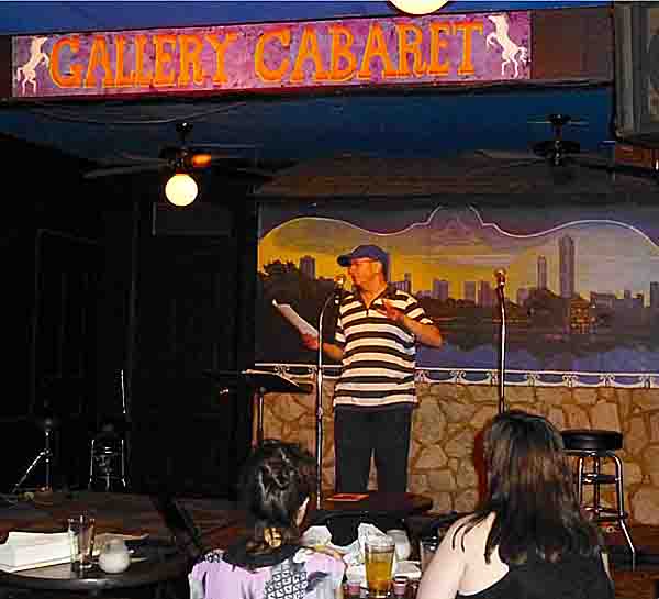 Bob Weinberg at the Cafe Gallery July 4 2012, photograph by and Copyright (c) 2012 Ned Haggard - used with permission,
