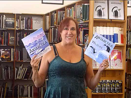 video still from Janet Kuypers interview and poem reading at Half Price Books in Austin 1/2/19