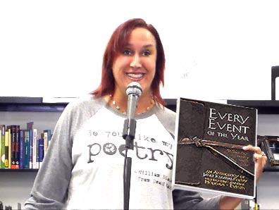 video still from Janet Kuypers guest-hosting Open Mic Showcase 8/17/19 in Austin