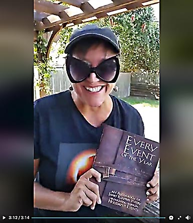 video still from Janet Kuypers reading her poem “Kuiper Belt Ferrytman– from her book “Every Event of the Year (Volume Two: July-December)”