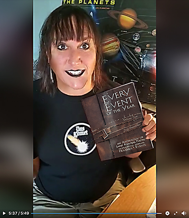 video still from Janet Kuypers reading her poem “Zeus and Jupiter’s Children– from her book “Every Event of the Year (Volume Two: July-December)”