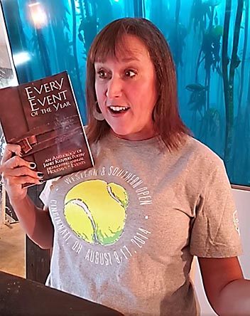 video still from Janet Kuypers reading her poetry 8/27/20 at the Virtual Austin Poetry Society open mic from her book “Every Event of the Year (Volume Two: July-December)”