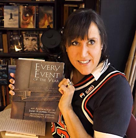 video still from Janet Kuypers reading her poetry 10/6/20 from her book “Every Event of the Year (Volume Two: July-December)” for the Cafe Gallery