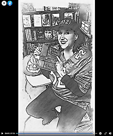 video still from Janet Kuypers reading her poetry 10/27/20 from her book “Every Event of the Year (Volume Two: July-December)” for the Cafe Gallery