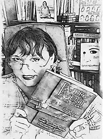 video still from Janet Kuypers reading her poetry 11/4/20 from her book “Every Event of the Year (Volume Two: July-December)” for the Cafe Gallery