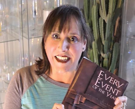 video still from Janet Kuypers reading her poetry 11/21/20 from her book “Every Event of the Year (Volume Two: July-December)” for the Open Mic Showcase