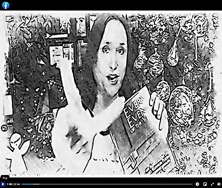 video still from Janet Kuypers reading her poetry 12/9/20 from her book “Every Event of the Year (Volume Two: July-December)” for the Cafe Gallery