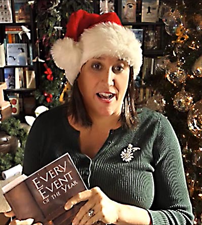 video still from Janet Kuypers reading her poetry 12/22/20 from her book “Every Event of the Year (Volume Two: July-December)” for Spoken World Online