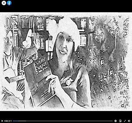 video still from Janet Kuypers reading her poetry 12/22/20 from her book “Every Event of the Year (Volume Two: July-December)” for Spoken World Online