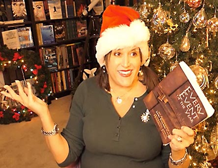 video still from Janet Kuypers reading her poetry 12/23/20 from her book “Every Event of the Year (Volume Two: July-December)” for Spoken World Online
