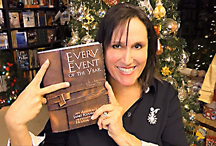 video still from Janet Kuypers reading her poetry 12/29/20 from her book “Every Event of the Year (Volume Two: July-December)” for Spoken World Online