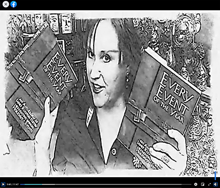 video still from Janet Kuypers reading her poetry 12/29/20 from her book “Every Event of the Year (Volume Two: July-December)” for Spoken World Online