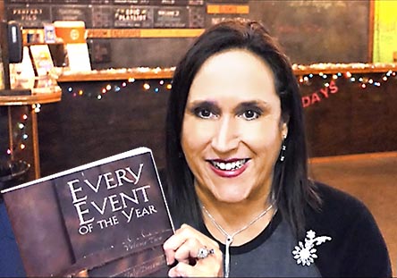 video still from Janet Kuypers reading her poetry 12/30/20 from her book “Every Event of the Year (Volume Two: July-December)” for Spoken World Online