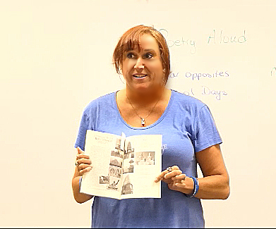Janet with In Depth at Poetry Aloud 8/25/18
