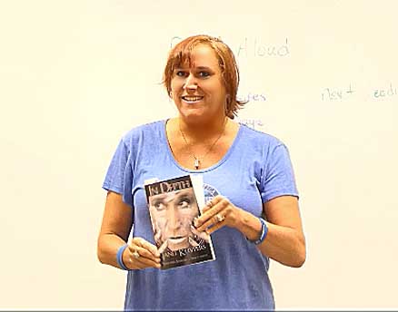Janet with In Depth at Poetry Aloud 8/25/18