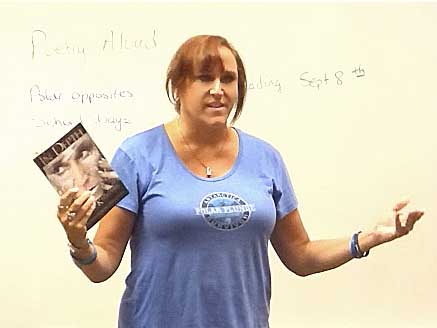 Janet with In Depth at Poetry Aloud 8/25/18