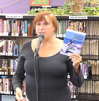 video still from reading from On The Edge at Recycled Reads 8/18/18