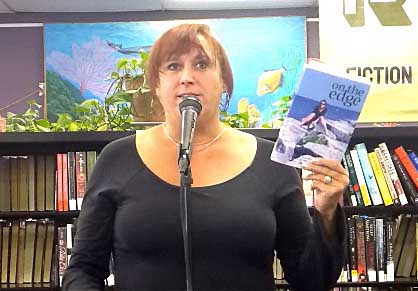 video still from reading from On The Edge at Recycled Reads 8/18/18