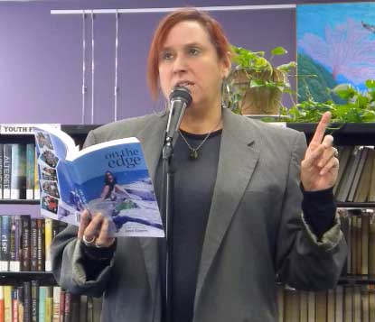 video still from Janet Kuypers at “Recycled Reads” in Austin 1/19/19