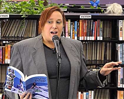 video still from Janet Kuypers at “Recycled Reads” in Austin 1/19/19