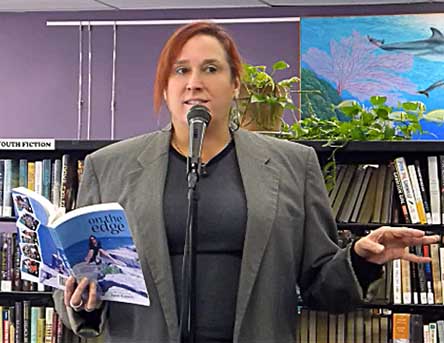 video still from Janet Kuypers at “Recycled Reads” in Austin 1/19/19