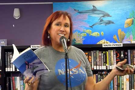 video still from Janet Kuypers at “Recycled Reads” in Austin 4/20/19
