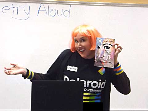 a video still of Janet Kuypers at Poetry Aloud