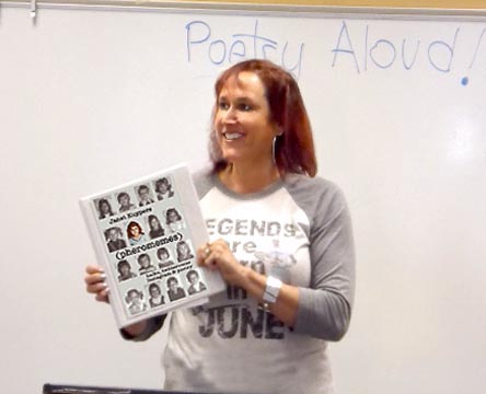 a video still of Janet Kuypers at Poetry Aloud 20190629