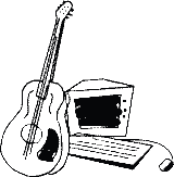 guitar and computer
