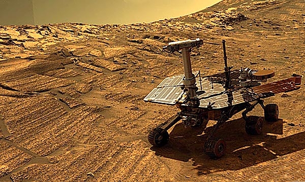 NASA image of the rover Opportunity on Mars