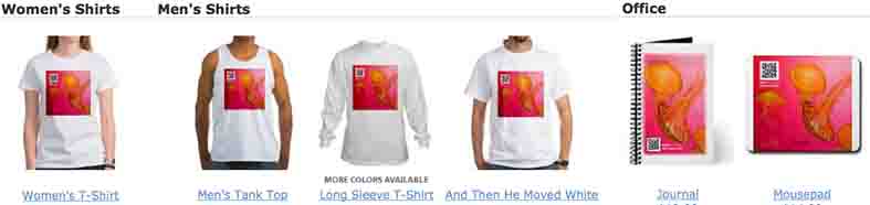order a t-shirt, mouse pad or journal with the “and Then he Moved” jellysish design!