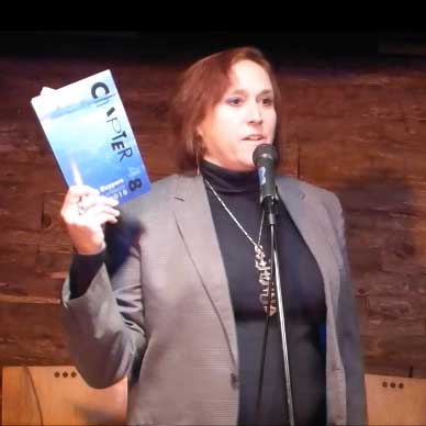 video still form Janet Kuypers reading a poem from this book at Austin’s Fort to Famous at The Buzz Mill 10/15/18