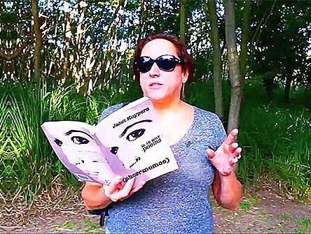 photo of Janet Kuypers from her book “(pheromemes) 2015-2017 poems” live