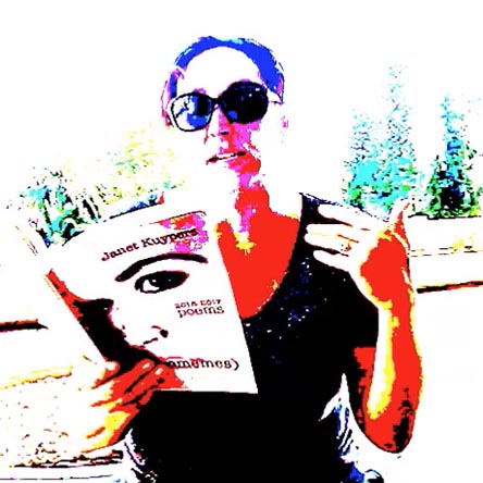 photo of Janet Kuypers from her book “(pheromemes) 2015-2017 poems” live