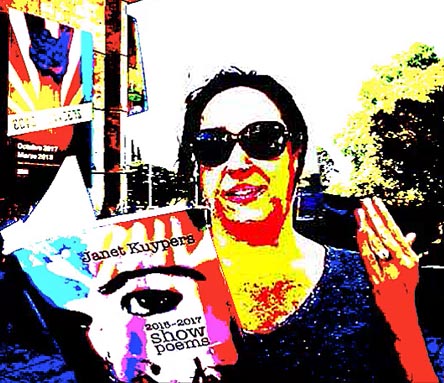 photo of Janet Kuypers from her book “(pheromemes) 2015-2017 show poems” live
